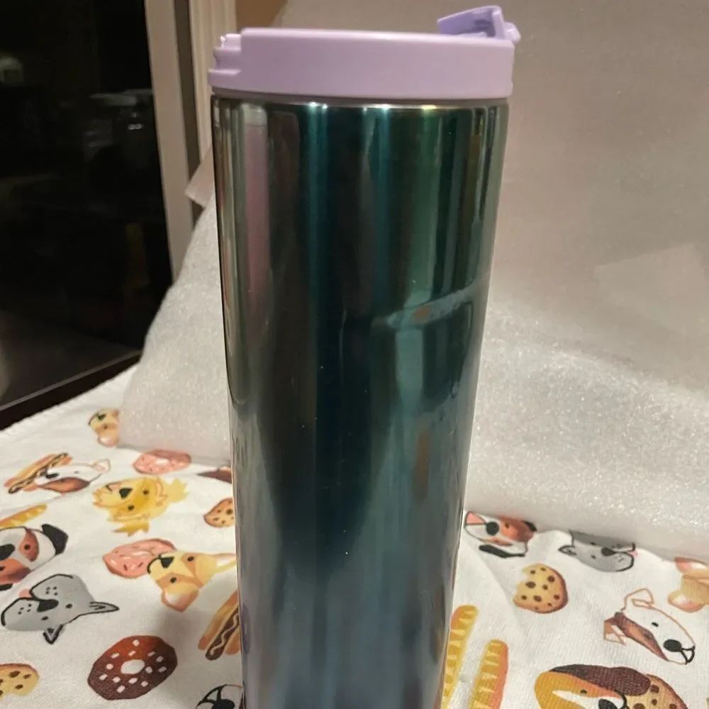 Starbucks Ombré Purple Green Silver Vacuum Insulated 20 OZ Stainless Tumbler